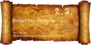 Knöpfler Hedvig névjegykártya
